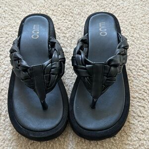 Ego black thong sandals